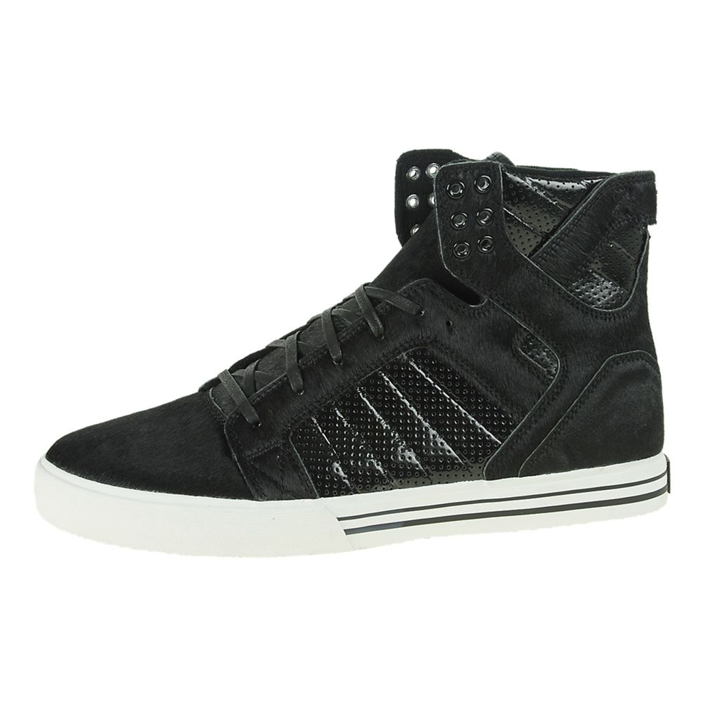 Baskets Montantes Supra SkyTop NS Noir Black Pony Fur Homme | EPD-89101288